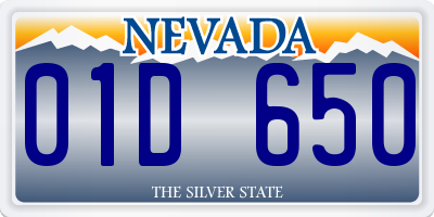 NV license plate 01D650