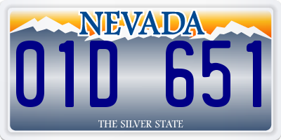 NV license plate 01D651