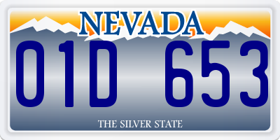 NV license plate 01D653