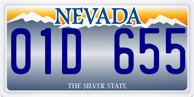 NV license plate 01D655