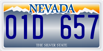 NV license plate 01D657