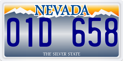 NV license plate 01D658