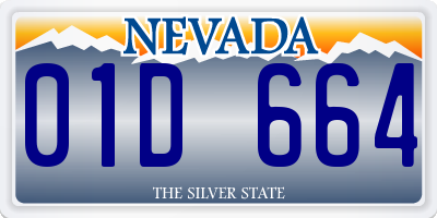 NV license plate 01D664