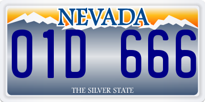 NV license plate 01D666