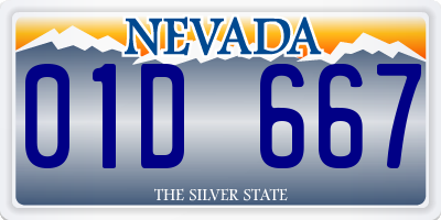 NV license plate 01D667