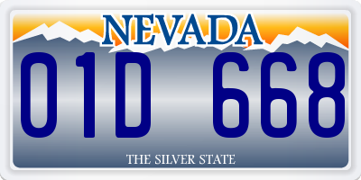 NV license plate 01D668