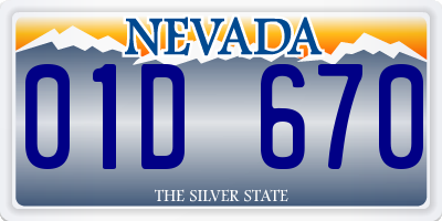 NV license plate 01D670
