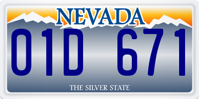 NV license plate 01D671