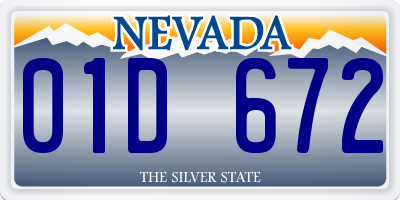 NV license plate 01D672