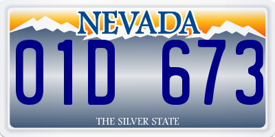 NV license plate 01D673