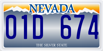 NV license plate 01D674