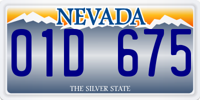 NV license plate 01D675