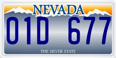 NV license plate 01D677