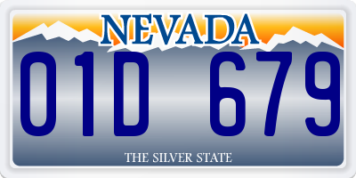 NV license plate 01D679