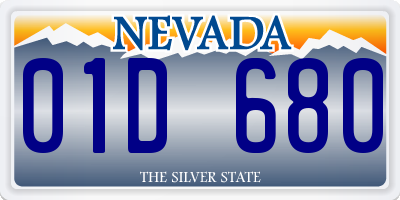 NV license plate 01D680