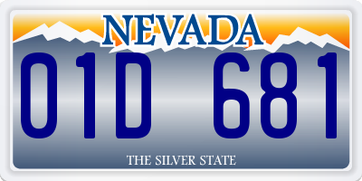 NV license plate 01D681