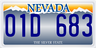 NV license plate 01D683