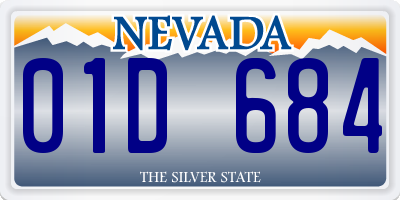 NV license plate 01D684