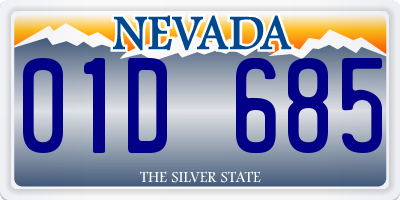 NV license plate 01D685