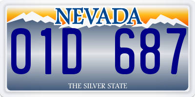 NV license plate 01D687