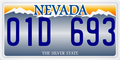 NV license plate 01D693