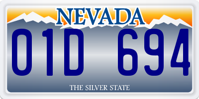 NV license plate 01D694