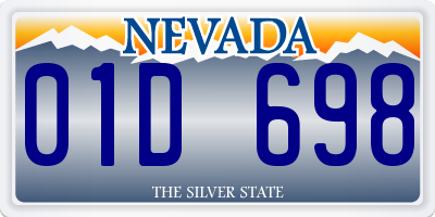 NV license plate 01D698