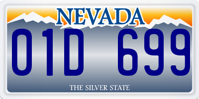 NV license plate 01D699