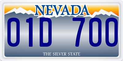 NV license plate 01D700