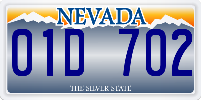 NV license plate 01D702