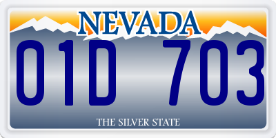 NV license plate 01D703