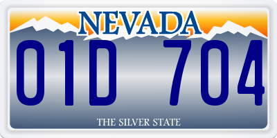 NV license plate 01D704