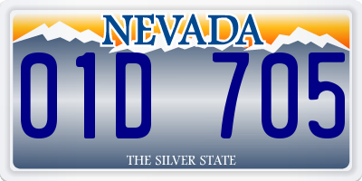 NV license plate 01D705