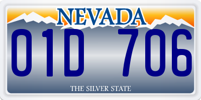NV license plate 01D706