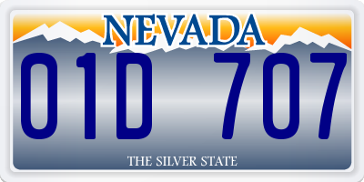 NV license plate 01D707