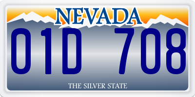 NV license plate 01D708