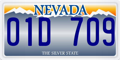 NV license plate 01D709