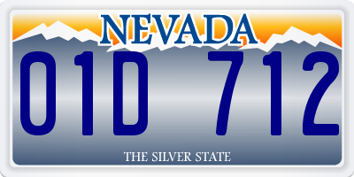 NV license plate 01D712