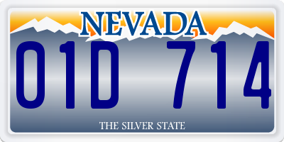 NV license plate 01D714