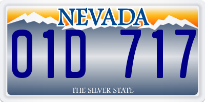 NV license plate 01D717