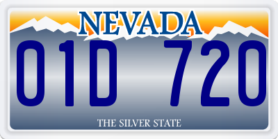 NV license plate 01D720