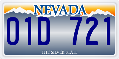 NV license plate 01D721