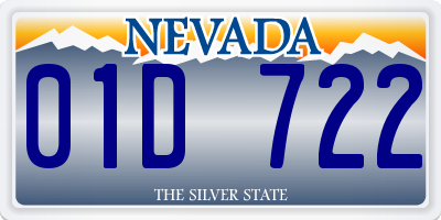 NV license plate 01D722