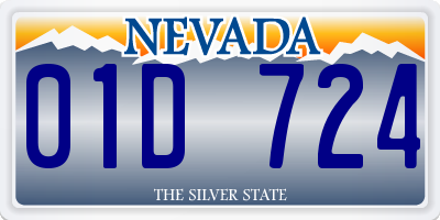 NV license plate 01D724