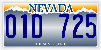 NV license plate 01D725