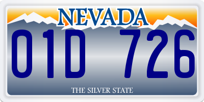 NV license plate 01D726