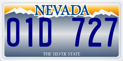 NV license plate 01D727