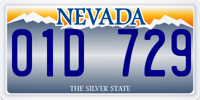 NV license plate 01D729