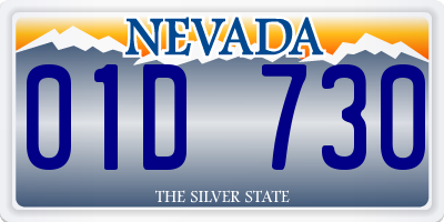 NV license plate 01D730