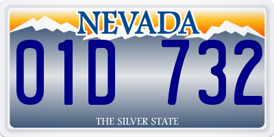 NV license plate 01D732